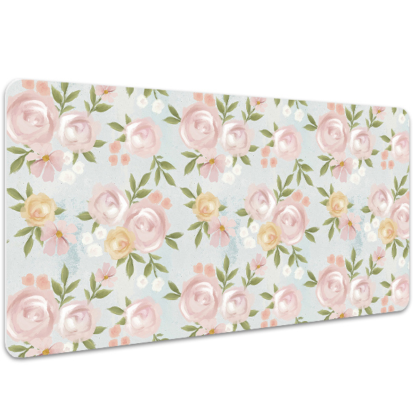 Alfombrilla escritorio Flores de acuarela
