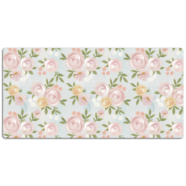 Alfombrilla escritorio Flores de acuarela