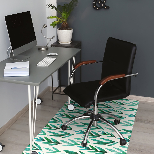 Alfombra silla ordenador Hojas verdes