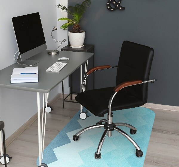 Alfombra silla ordenador Zigzags azules