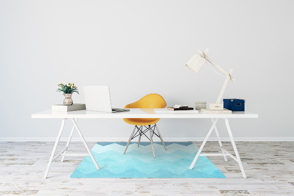 Alfombra silla ordenador Zigzags azules