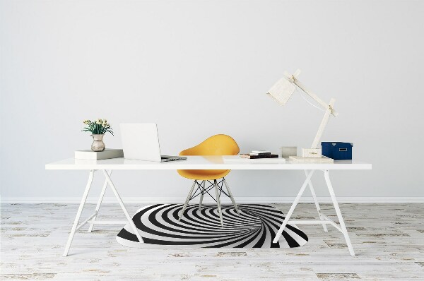 Alfombra silla escritorio Vórtice en blanco y negro