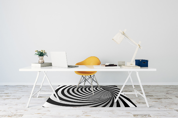 Alfombra silla escritorio Vórtice en blanco y negro