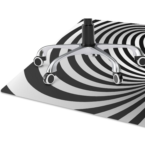 Alfombra silla escritorio Vórtice en blanco y negro