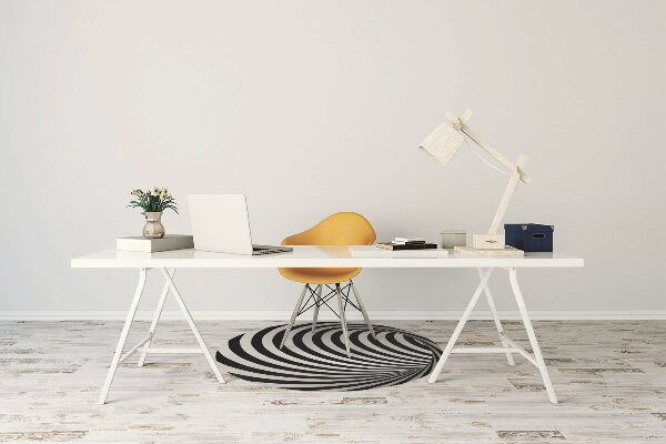 Alfombra silla escritorio Vórtice en blanco y negro