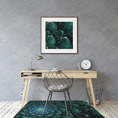 Alfombra para silla de escritorio Flor verde