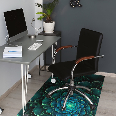 Alfombra para silla de escritorio Flor verde