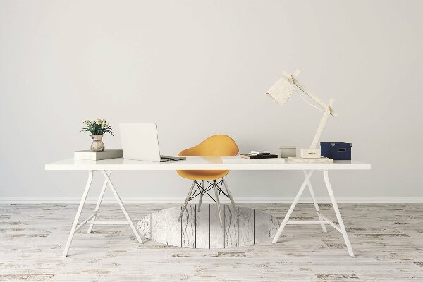 Alfombra para silla de escritorio Tablas blancas