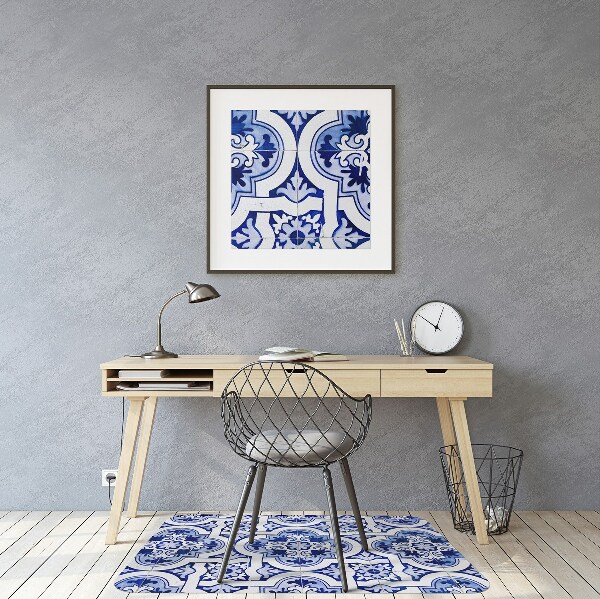 Alfombra para silla de escritorio Baldosas azules