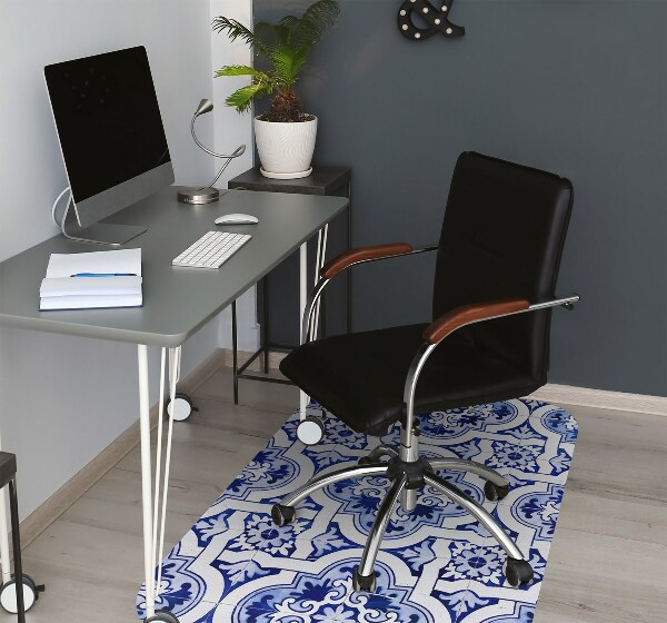 Alfombra para silla de escritorio Baldosas azules
