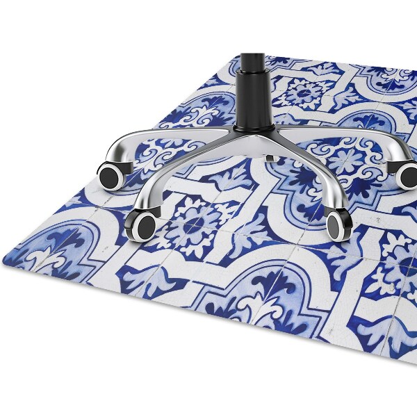 Alfombra para silla de escritorio Baldosas azules