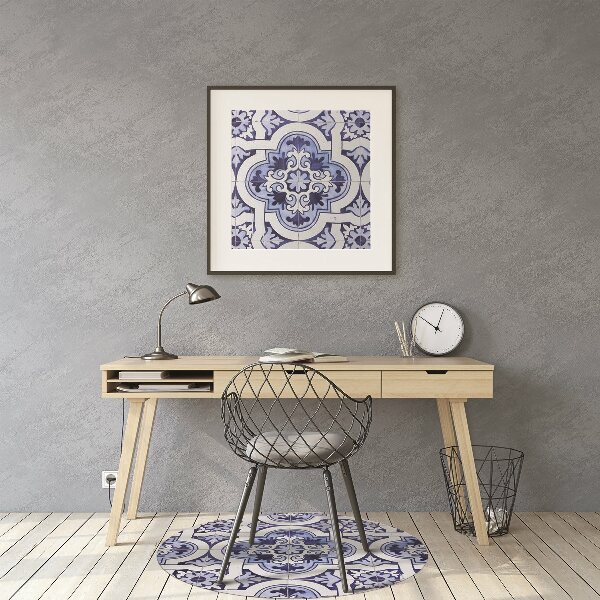 Alfombra para silla de escritorio Baldosas azules