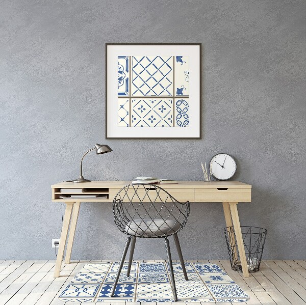 Alfombra silla ordenador Baldosas azules