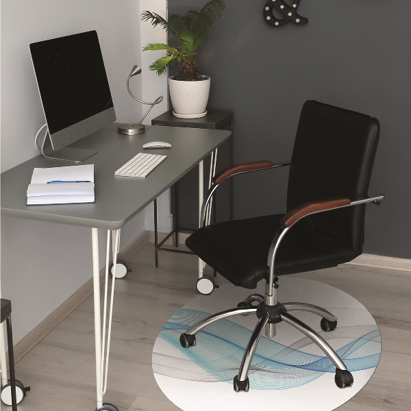 Alfombra para silla de escritorio Rayas de gris azul
