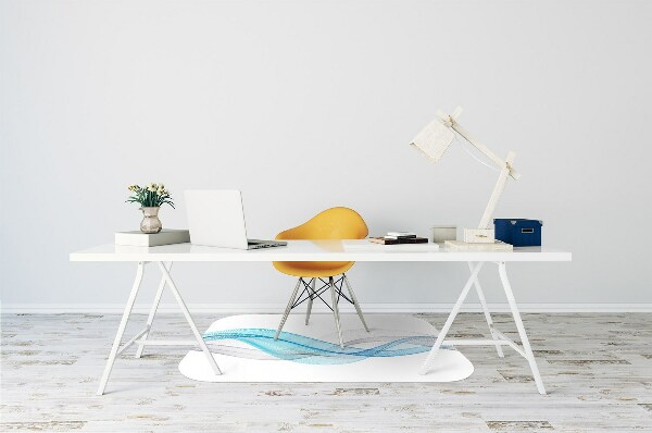 Alfombra para silla de escritorio Rayas de gris azul