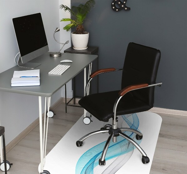 Alfombra para silla de escritorio Rayas de gris azul