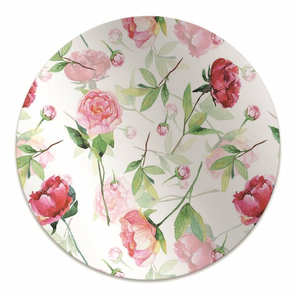 Alfombra silla ordenador Flores rojas