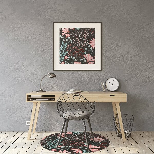Alfombra para silla de escritorio Flores vintage
