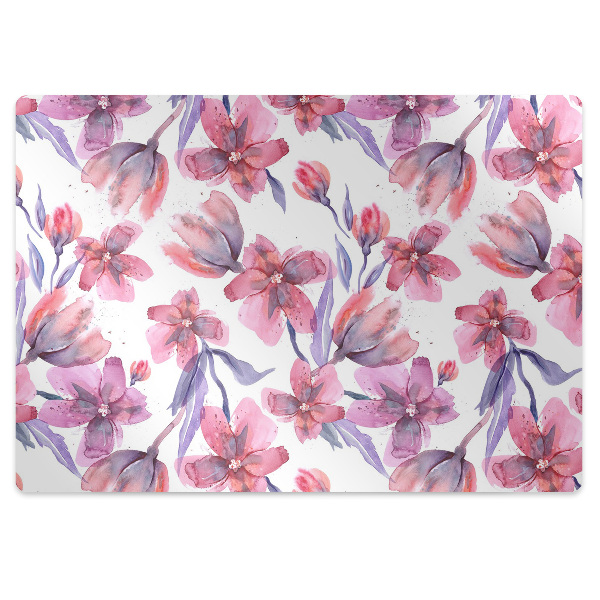 Alfombra silla ordenador Flores pastel