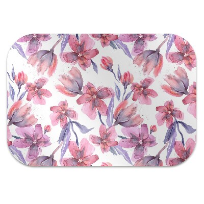Alfombra silla ordenador Flores pastel