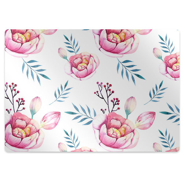 Alfombra silla ordenador Flores