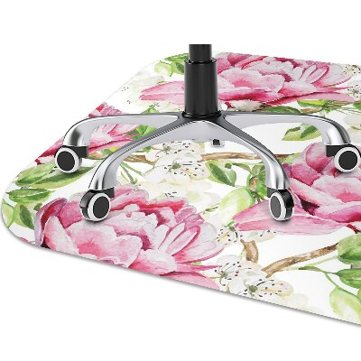 Alfombra silla ordenador Peonies pink