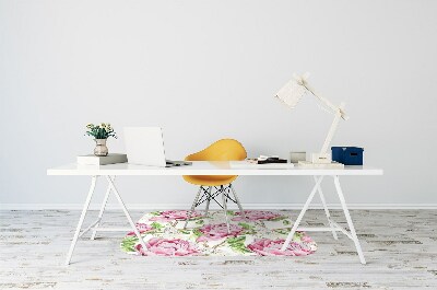 Alfombra silla ordenador Peonies pink