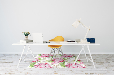 Alfombra silla ordenador Peonies pink