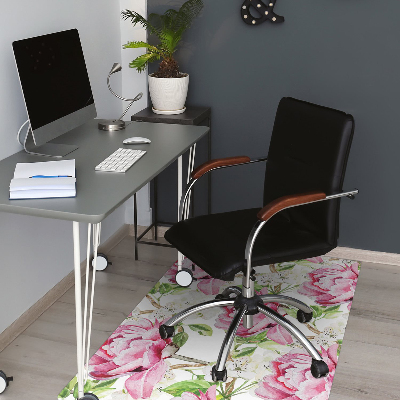 Alfombra silla ordenador Peonies pink