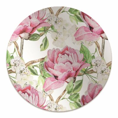 Alfombra silla ordenador Peonies pink