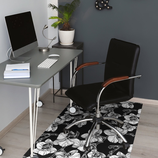 Alfombra silla ordenador Flores negativas