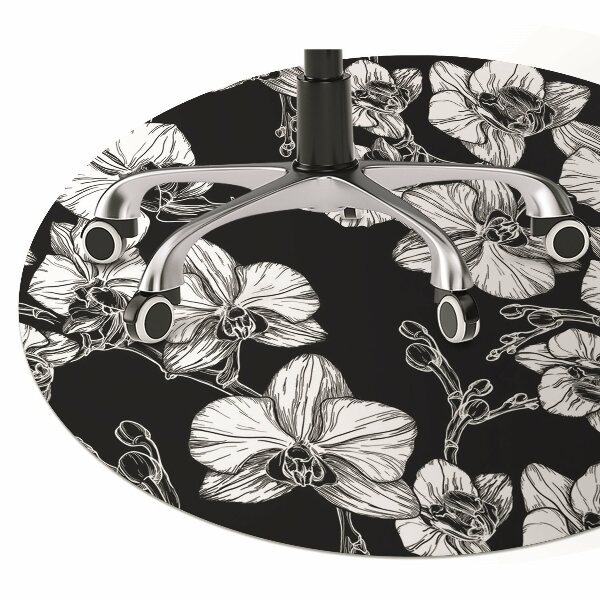 Alfombra silla ordenador Flores negativas