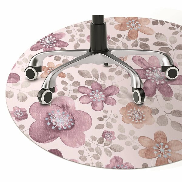 Alfombra para silla de escritorio Flores rosadas