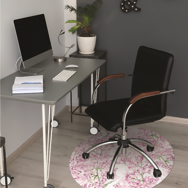Alfombra para silla de escritorio Flores lilas