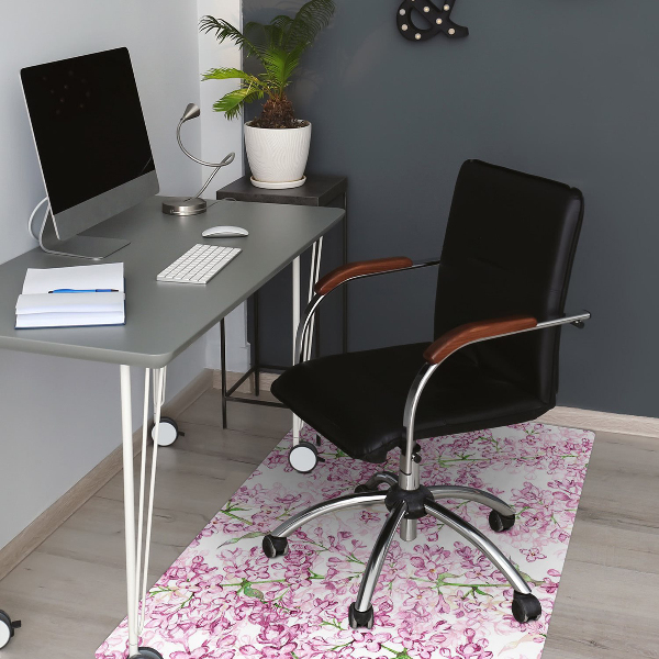 Alfombra para silla de escritorio Flores lilas