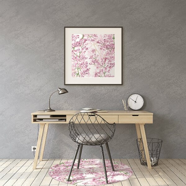 Alfombra para silla de escritorio Flores lilas