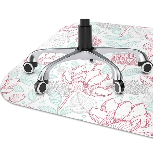 Alfombra para silla de escritorio Contornos de flores