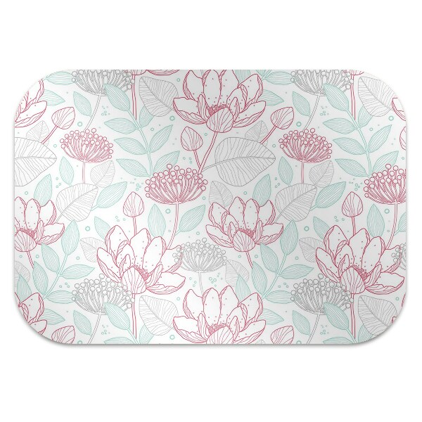 Alfombra para silla de escritorio Contornos de flores