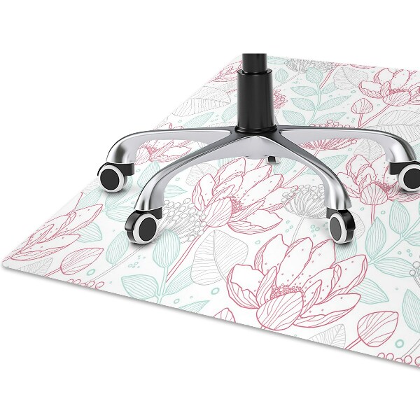 Alfombra para silla de escritorio Contornos de flores