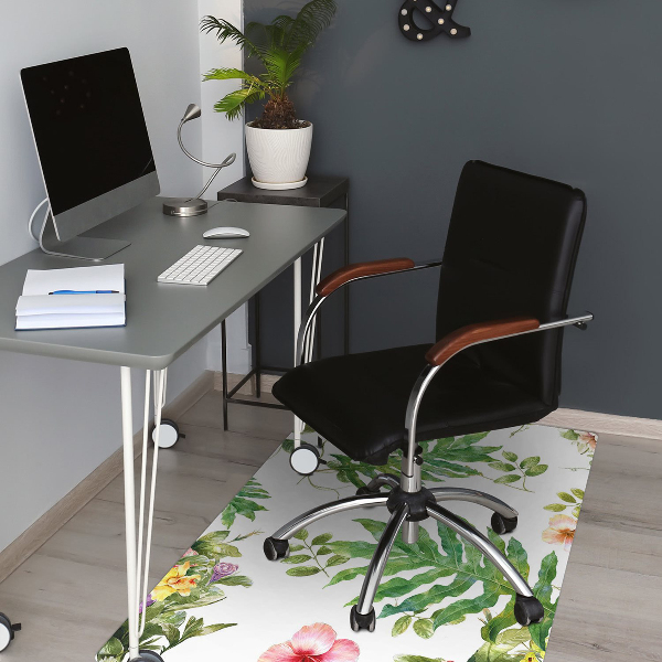 Alfombra para silla de oficina Hojas y flores