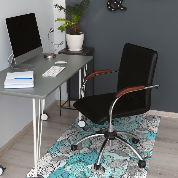 Alfombrilla para silla de escritorio Flores de garfillas