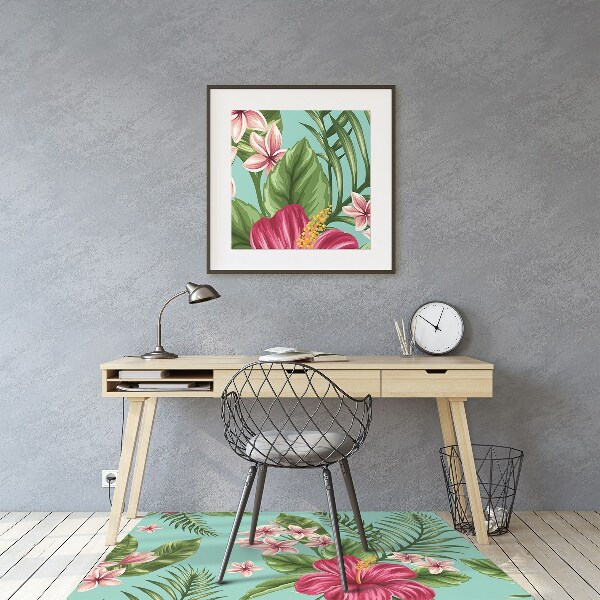 Alfombra silla escritorio Flores