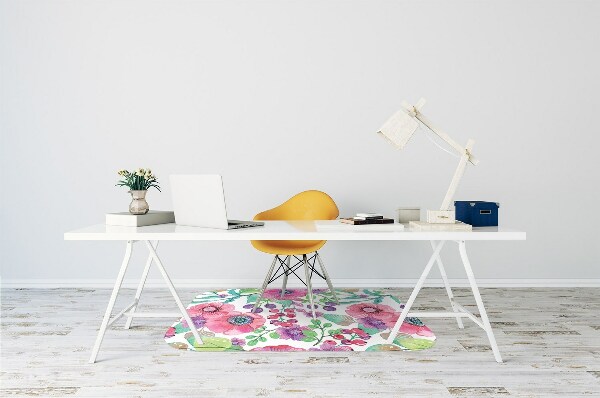 Alfombra silla ordenador Flores y bayas