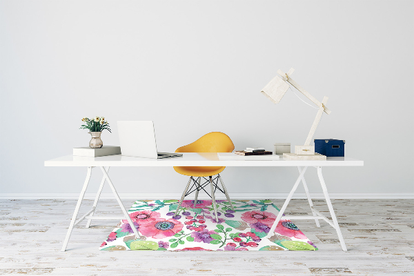 Alfombra silla ordenador Flores y bayas