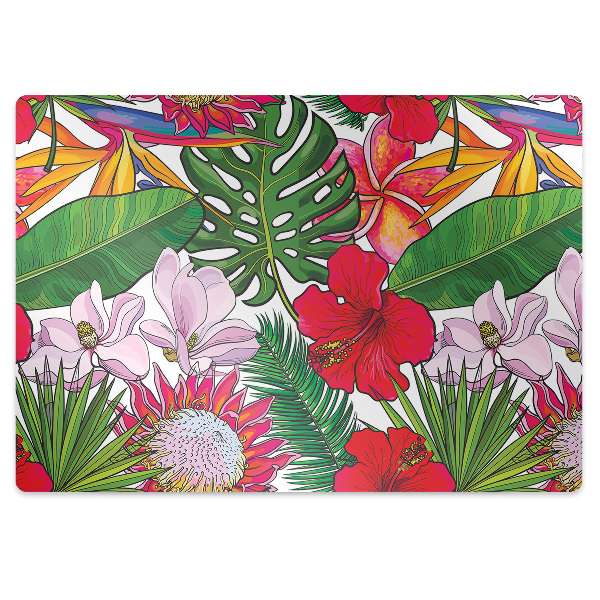 Alfombra silla ordenador Flores coloridas