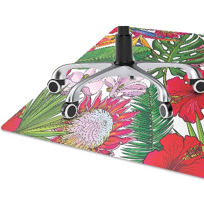 Alfombra silla ordenador Flores coloridas