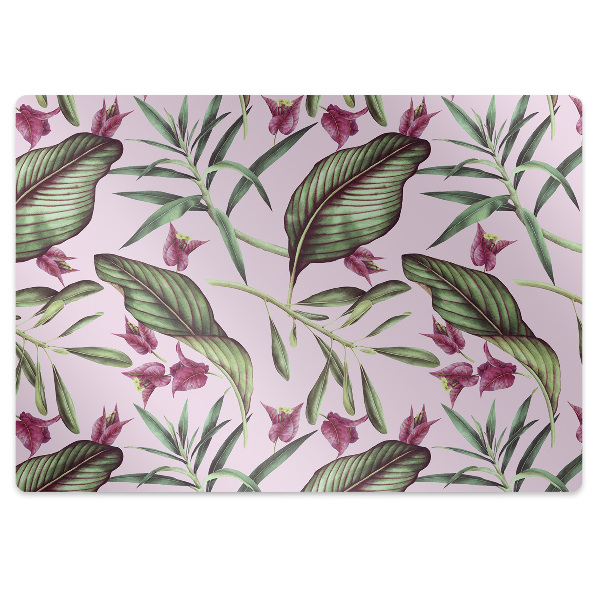 Alfombra silla ordenador Flores rosadas