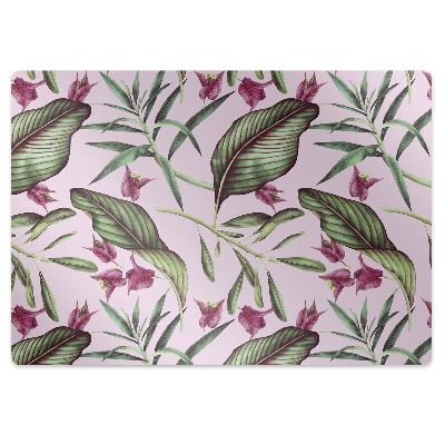 Alfombra silla ordenador Flores rosadas