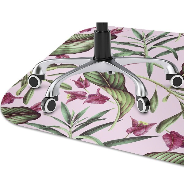 Alfombra silla ordenador Flores rosadas