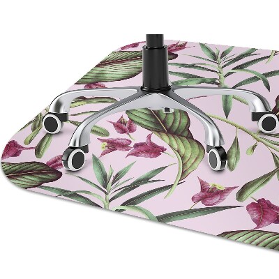 Alfombra silla ordenador Flores rosadas